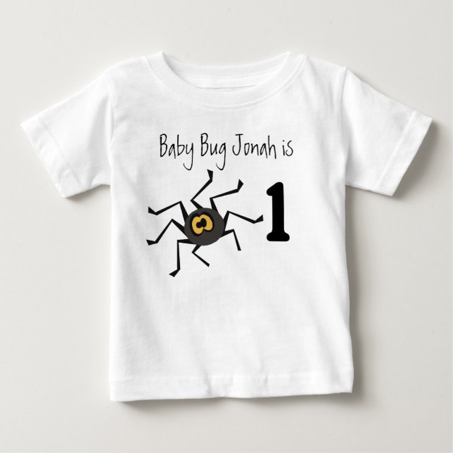 Pour Bébé T-shirt personnalisable d'anniversaire d'insecte (Devant)