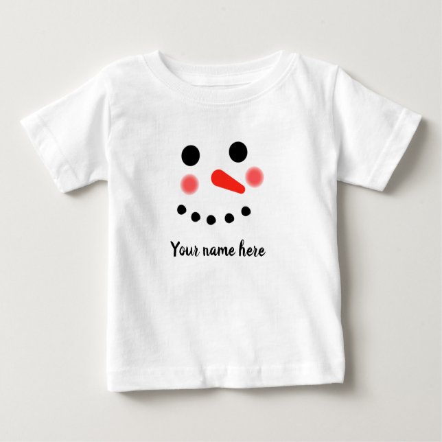 Pour Bébé T-Shirt personnalisé avec visage de bonhomme de ne (Devant)