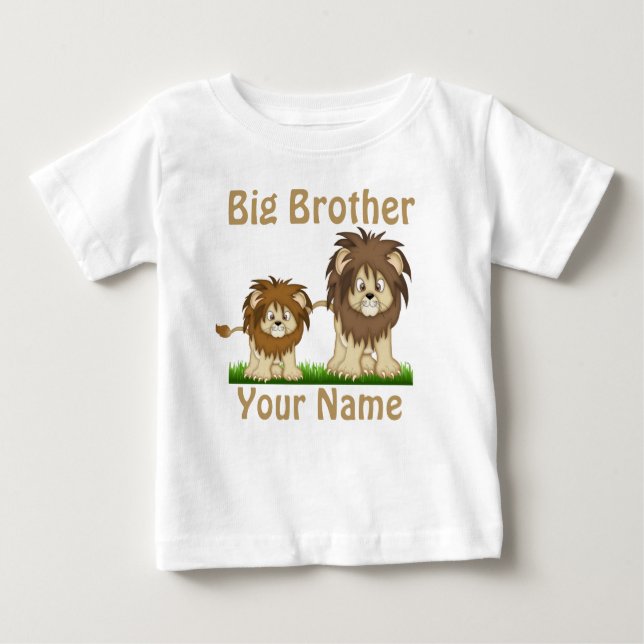 Pour Bébé T-shirt personnalisé Big Brother Lion (Devant)