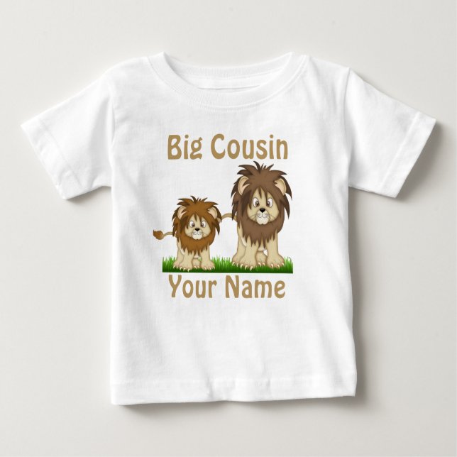 Pour Bébé T-shirt personnalisé Big Cousin Lion (Devant)
