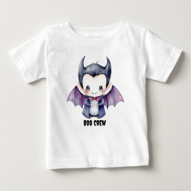 Pour Bébé T-shirt personnalisé "Boo Crew" avec mignonne Drac (Devant)