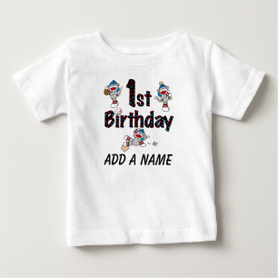 Pour Bébé T-shirt personnalisé d'anniversaire de base-ball