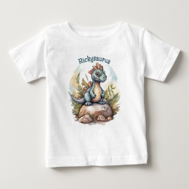 Pour Bébé T-Shirt Personnalisé Dinosaure (Devant)