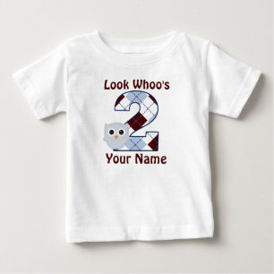 Pour Bébé T-shirt personnalisé du hibou du 2e anniversaire