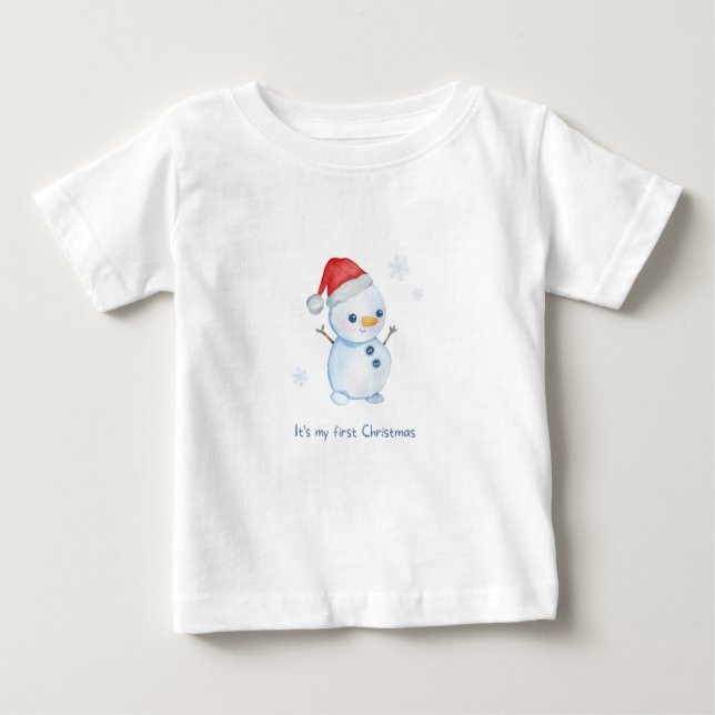 Pour Bébé T-shirt personnalisé "First Christmas" (Devant)