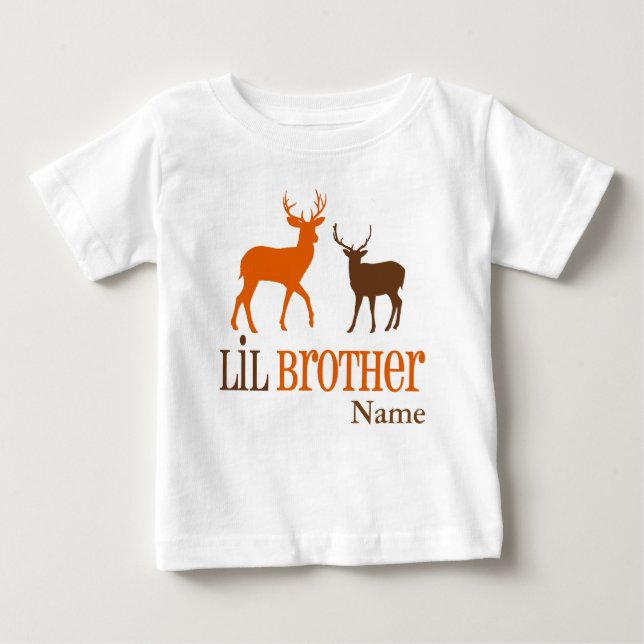 Pour Bébé T-shirt personnalisé Little Brother Deer (Devant)