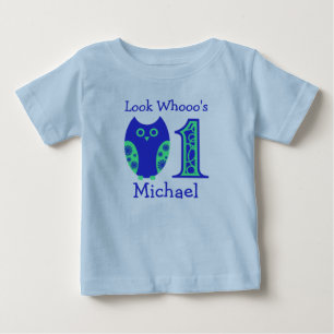 Pour Bébé T-shirt personnalisé par anniversaire bleu de