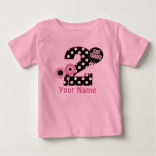 Pour Bébé T-shirt personnalisé rose 2e anniversaire
