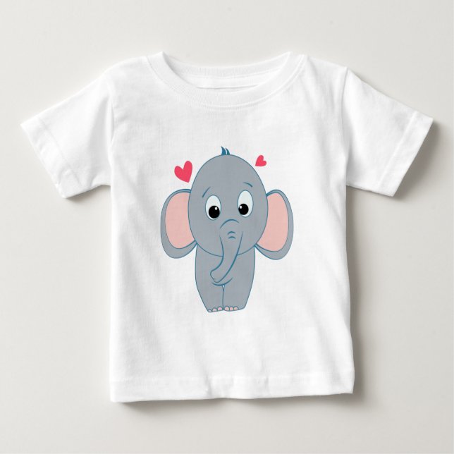 Pour Bébé T-shirt petit éléphant mignon (Devant)