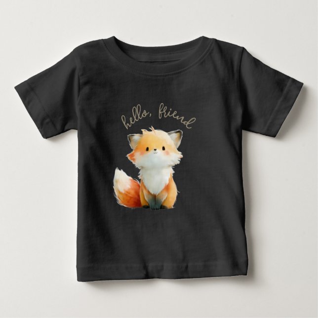 Pour Bébé T-Shirt Petit Renard Amical (Devant)