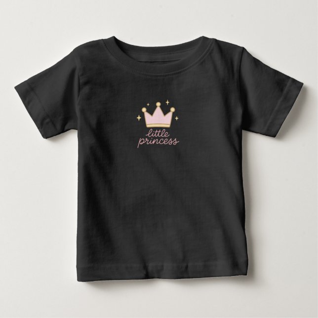 Pour Bébé T-Shirt Petite Princess – Couronne Rose Mignonne D (Devant)