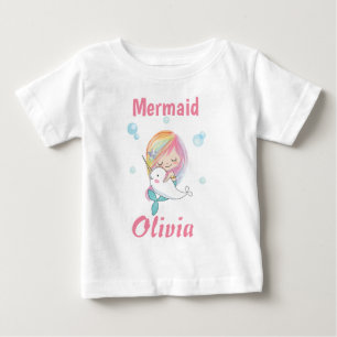 Pour Bébé T-shirt petite sirène Narwhal et t-shirt sirène