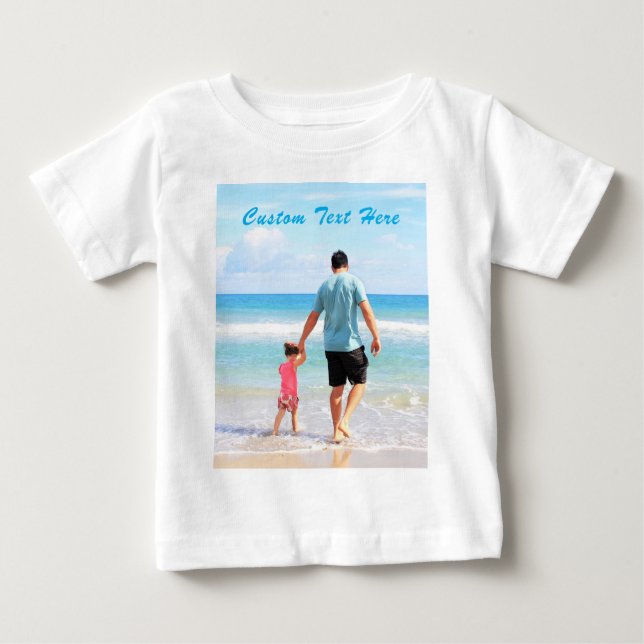 Pour Bébé T-shirt photo personnalisée avec texte (Devant)