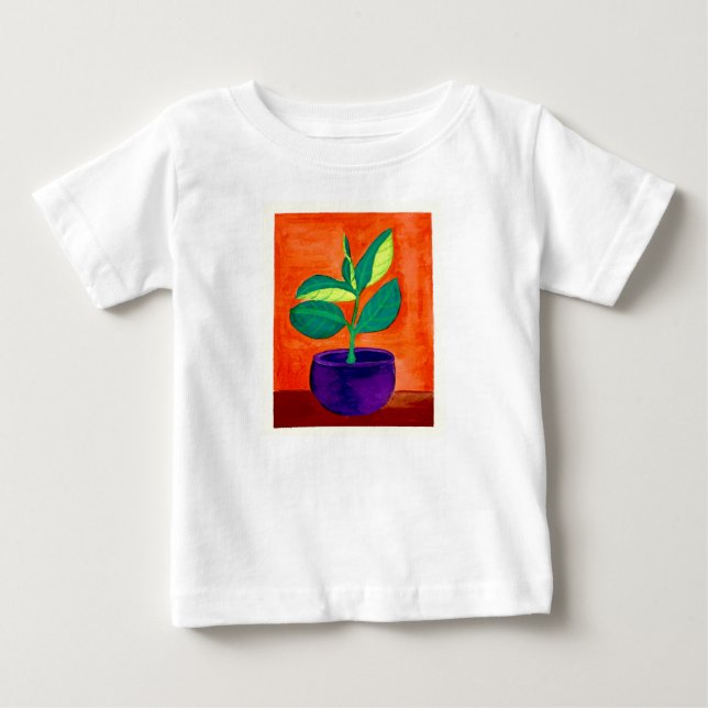 Pour Bébé T-shirt Plante peint en pointillé blanc Toddler (Devant)