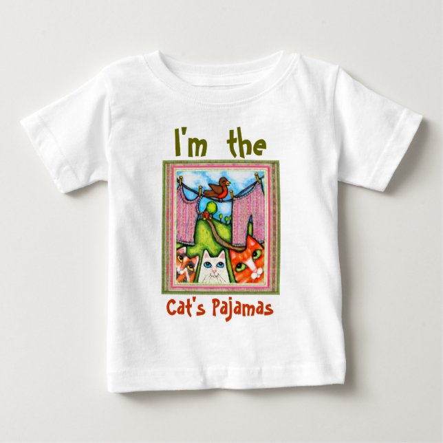 Pour Bébé T-shirt pyjama de chat (Devant)