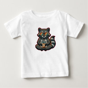 Pour Bébé T-Shirt Raton Sympa Buvant un Café Glacé au Lait d