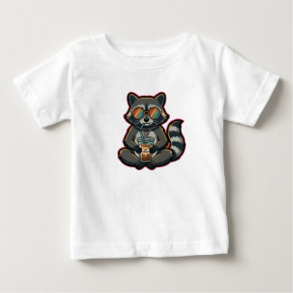 Pour Bébé T-Shirt Raton Sympa Buvant un Café Glacé au Lait d
