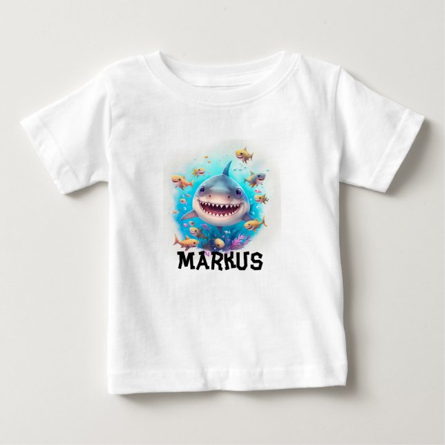 Pour Bébé T-shirt requin personnalisé (Devant)
