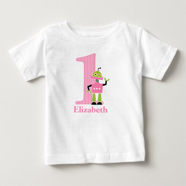 Pour Bébé T-shirt Robot 1er Anniversaire (Devant)