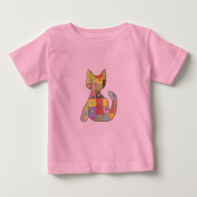 Pour Bébé T-shirt rose Chat (Devant)