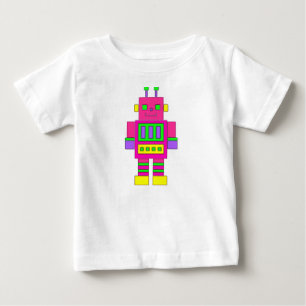 Pour Bébé T-shirt rose de robot