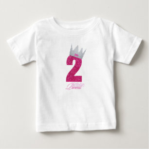 Pour Bébé T-shirt rose personnalisé couronne de princesse d'