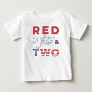 Pour Bébé T-shirt rouge blanc et deux ans