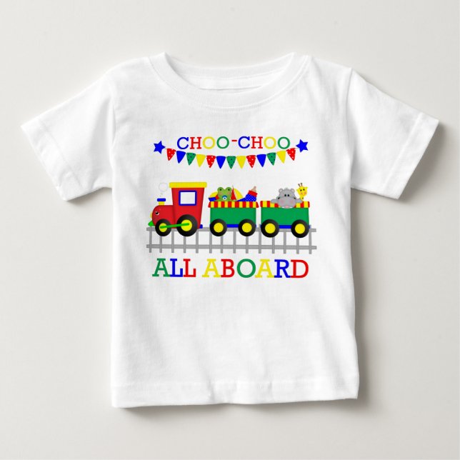 Pour Bébé T-shirt rouge de nourrisson de train de Choo-Choo (Devant)