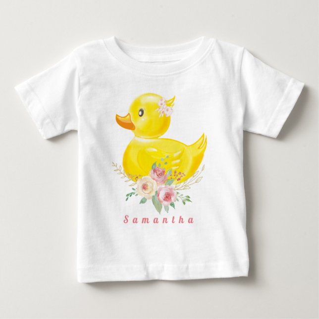 Pour Bébé T-Shirt RUBBER DUCK Fille Premier Anniversaire Béb (Devant)