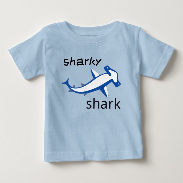 Pour Bébé T-shirt Shark Shark Baby bleu clair (Devant)