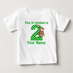 Pour Bébé T-shirt singe à pendre le 2e anniversaire