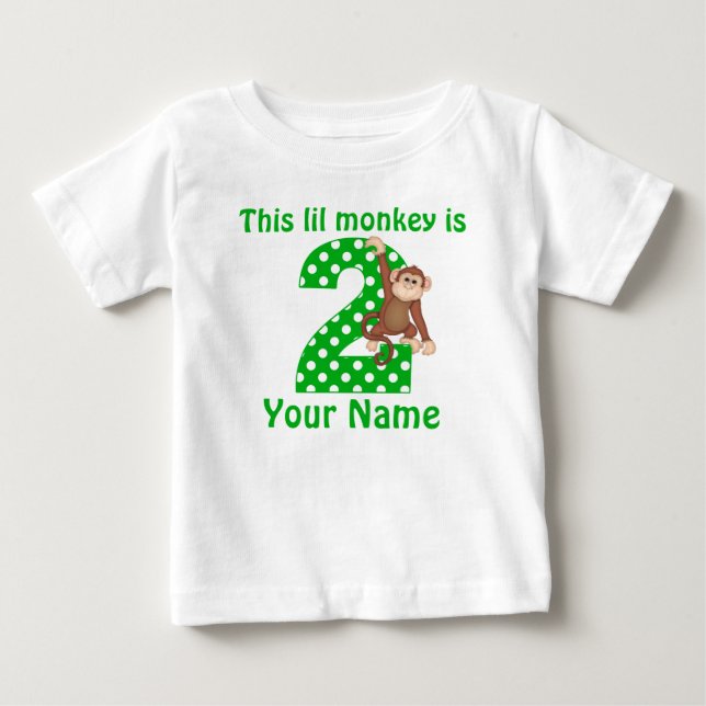 Pour Bébé T-shirt singe à pendre le 2e anniversaire (Devant)