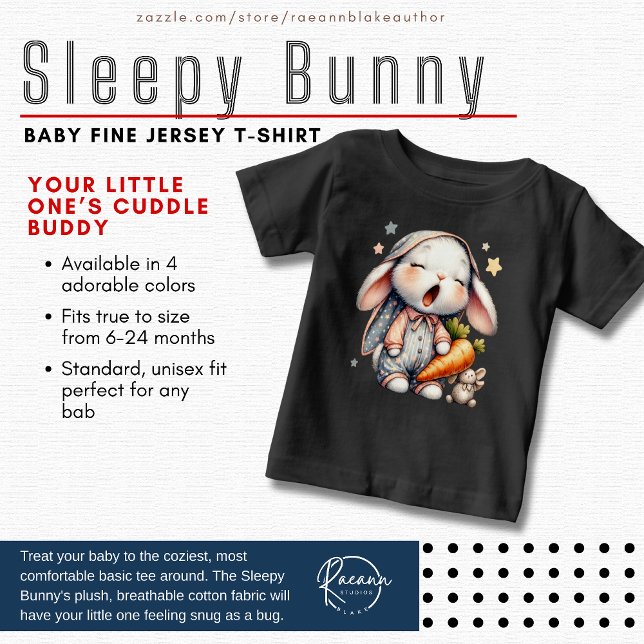 Pour Bébé T-shirt Sleepy Bunny Baby Fine Jersey (Créateur téléchargé)