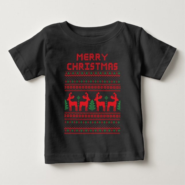 Pour Bébé T-Shirt style pixel art JOYEUX NOËL (Devant)