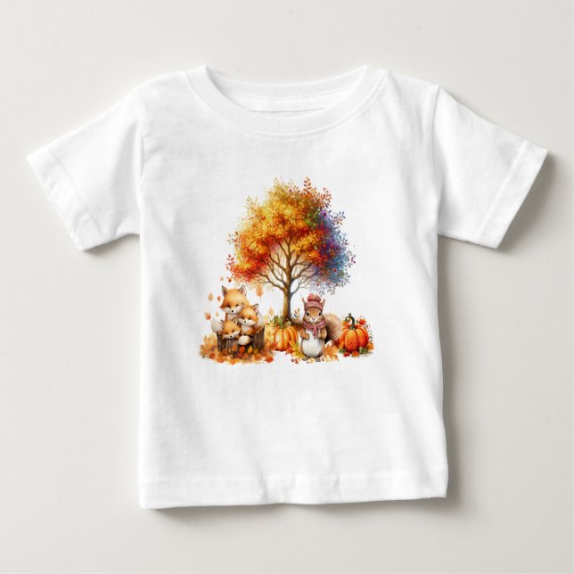 Pour Bébé T-Shirt sur les forêts du pays d'automne (Devant)