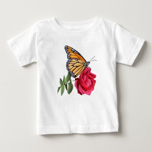 Pour Bébé T-shirt Toddler avec le papillon Monarch sur la ro (Devant)