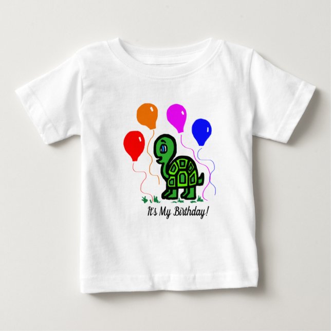 Pour Bébé T-shirt tortue et ballons (Devant)