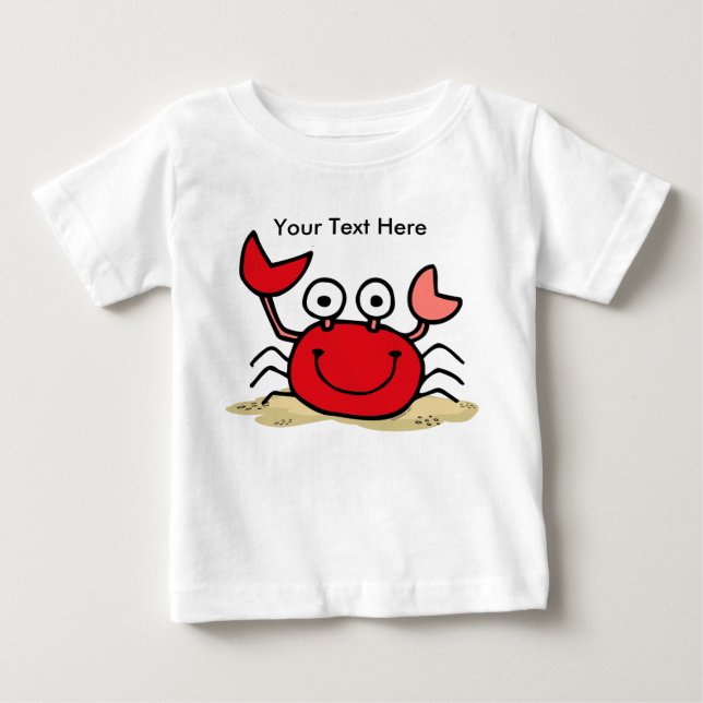 Pour Bébé T-shirt trop mignon de coutume de crabe (Devant)