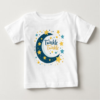 Pour Bébé T-shirt "Twinkle Twinkle" Lune et Stars Baby
