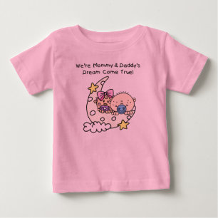 Pour Bébé T-shirt Twins Mommy et Daddy's Dream