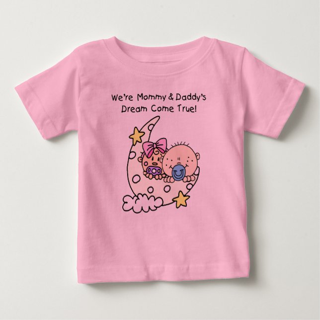 Pour Bébé T-shirt Twins Mommy et Daddy's Dream (Devant)