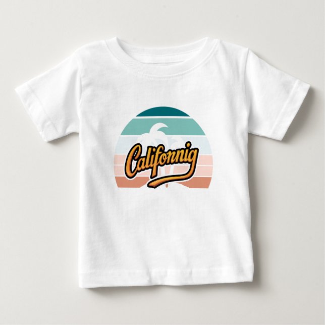 Pour Bébé T-shirt Typographie Sunset Retro California (Devant)