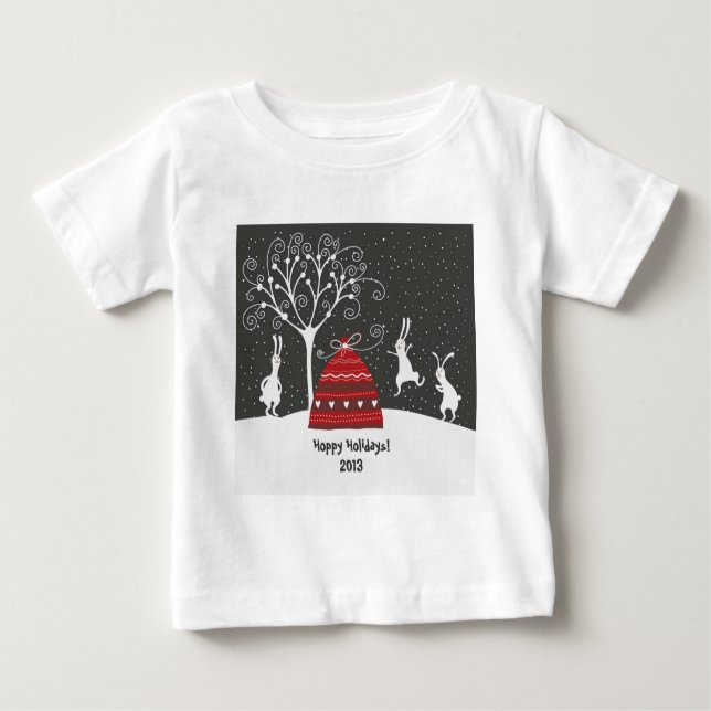 Pour Bébé T-shirt Vacances Hiver Bunny Hoppy (Devant)