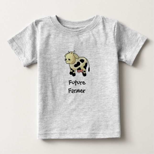 Pour Bébé T-shirt Vache Laitière Cartoon (Devant)
