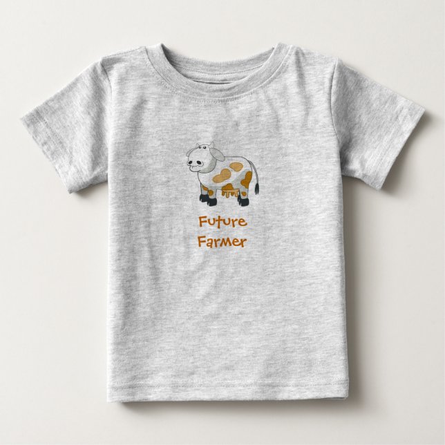 Pour Bébé T-shirt Vache Laitière Cartoon (Devant)