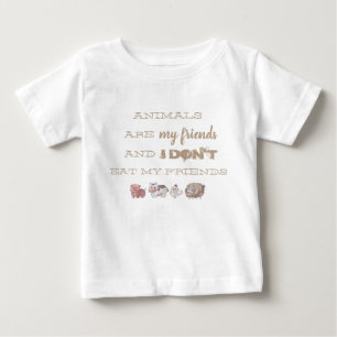 Pour Bébé T-shirt Vegana - Animals laboure my friends
