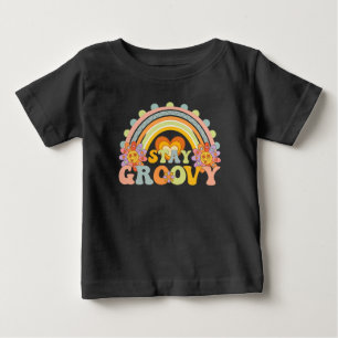 Pour Bébé T-shirt vintage Fleur Power Reste Groovy