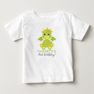 Pour Bébé T-shirt Whimsical Boy Dragon First Birthday Baby