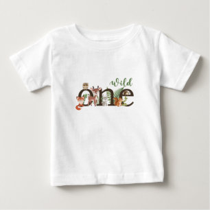 Pour Bébé T-shirt Wild One 1er Anniversaire Animaux de la Fo