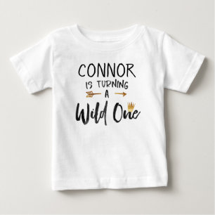 Pour Bébé T-shirt Wild One Gold Crown 1st Birthday